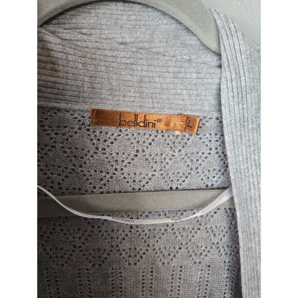 Belldini Women's Gray Long Sleeve Draped Cardigan Size Large - Picture 3 of 5